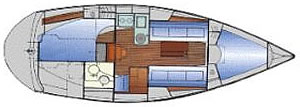 2 cabin sailboat