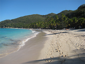 The romantic beach at Deadsmans Bay, Peter Island
