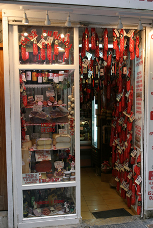 A sausage shop in Mallorca