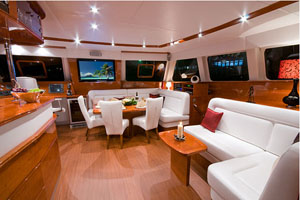 luxury crewed catamaran salon