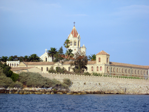 the late afternoon view of the Lerins Islands