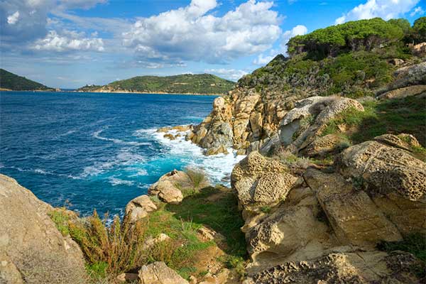 The dramatic coastline of the island of Elba