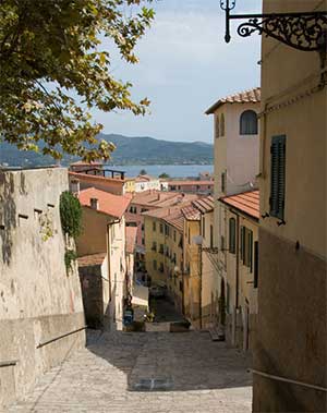 A traditional Italian street on Elba