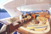 The dining area on deck