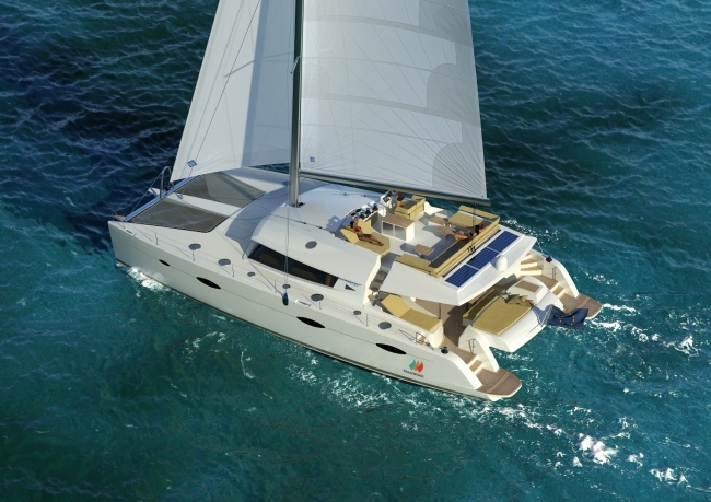 ALETHEIA is a superb catamaran, very luxurious with a huge flybridge!