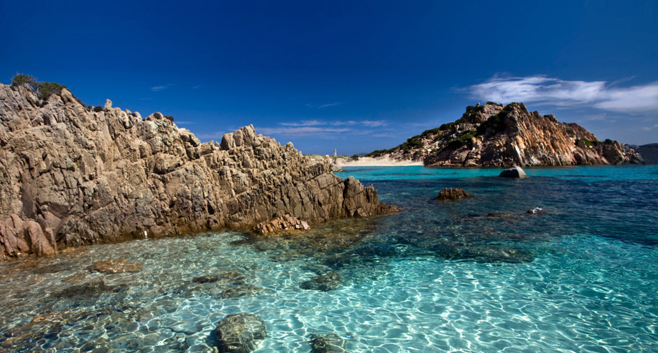 Crystal clear waters surround La Maddalena 
