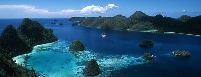 Stunning scenery in Indonesia, best explored by yacht!
