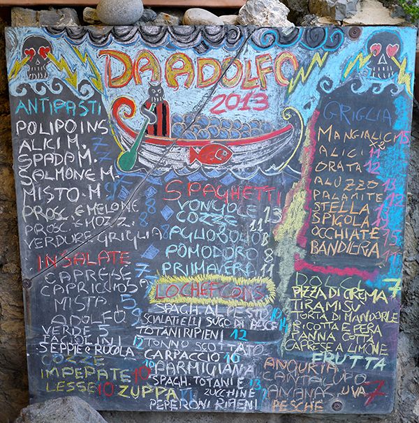 Menu at Da Adolfo