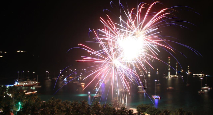 fireworks at Basil's Bar, Mustique