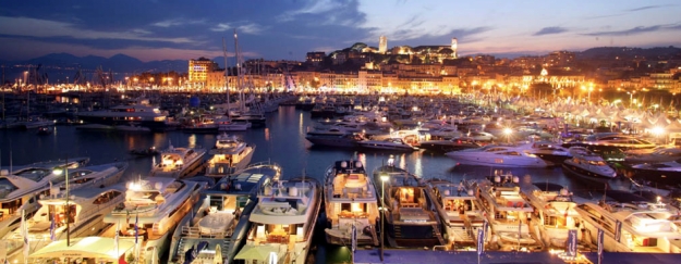 Yachts in the port of Cannes for events