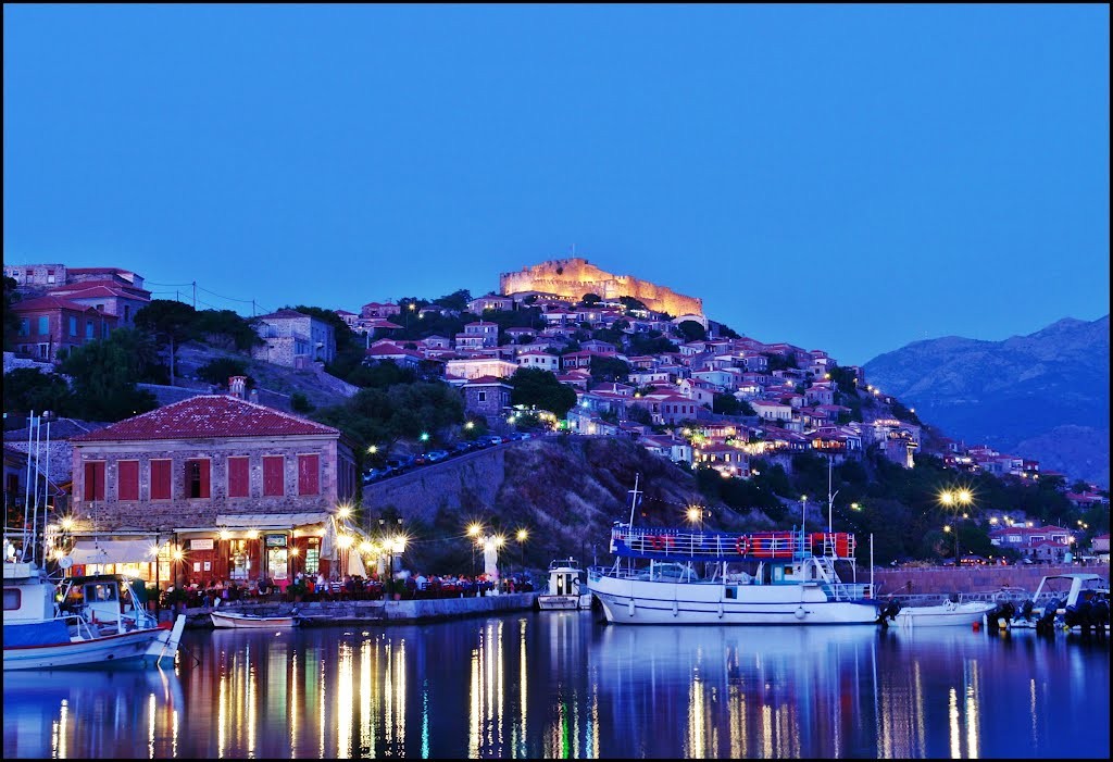 Molivos town in Lesvos, Greece