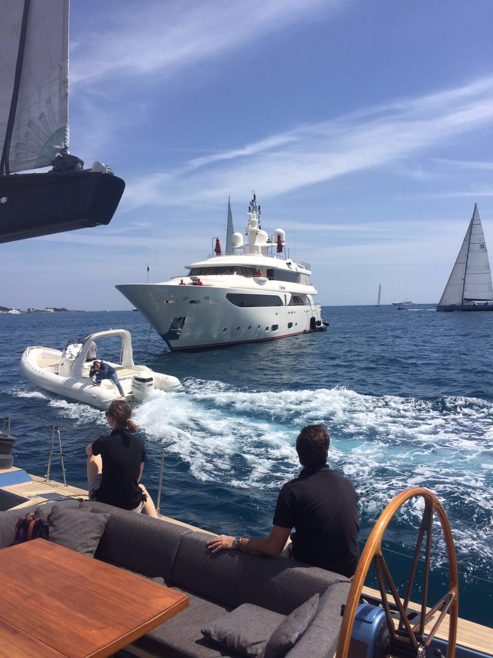 Super yachts at anchor in the south of France