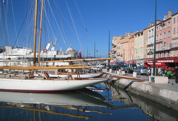 Yachts moored in St Tropez old port