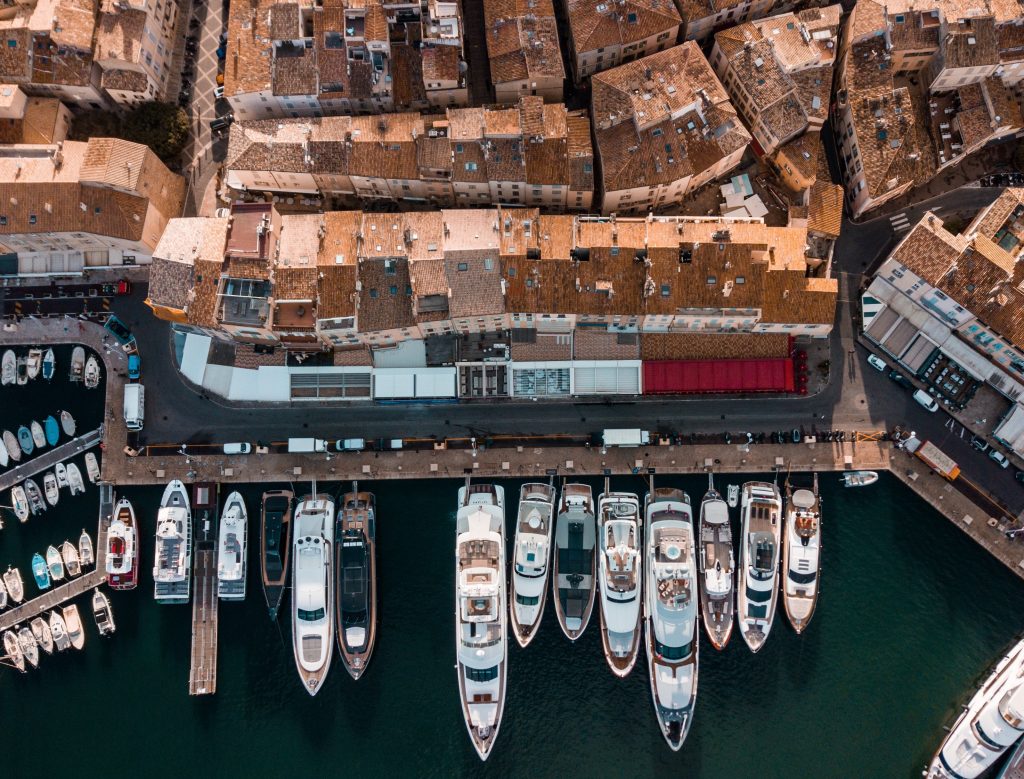 St Tropez yachts in port, French Riviera