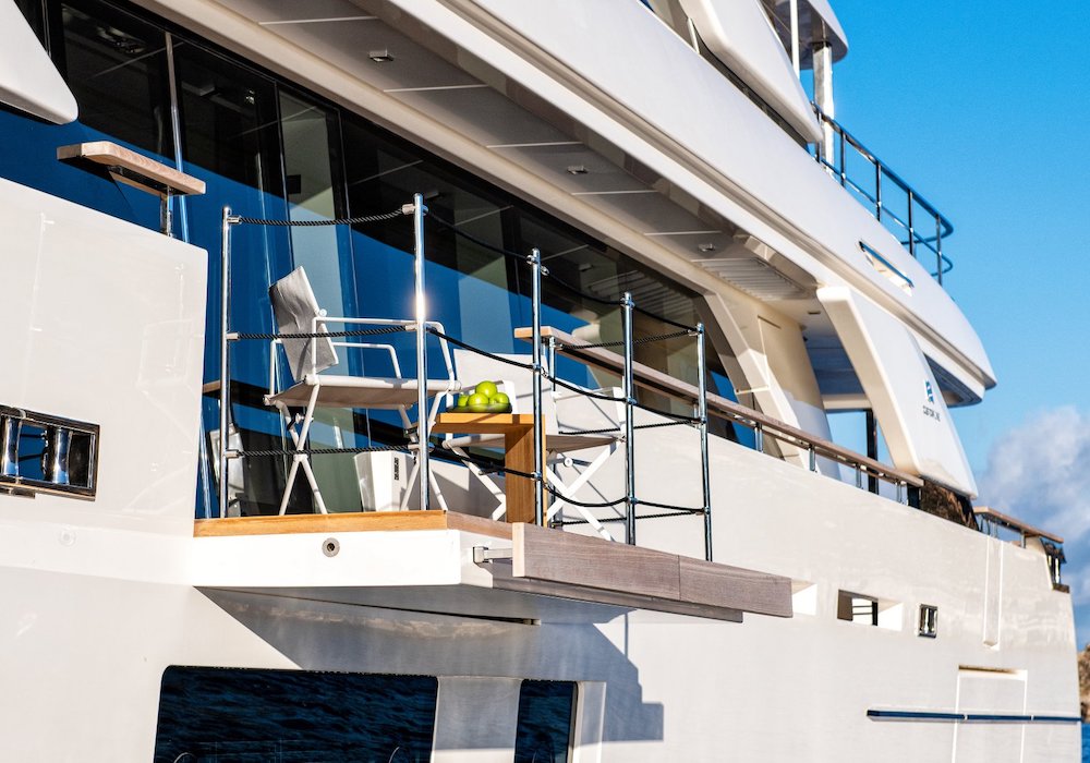 SANGHA Ferretti Yacht Exterior Profile Balcony