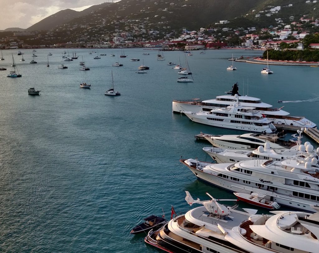 Superyachts Berthed in St Thomas, US Virgin Island, Caribbean 
