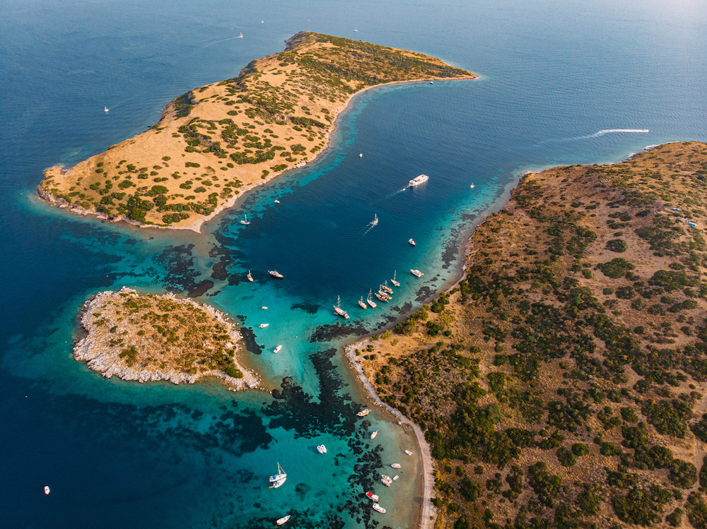 Aerial View Aquarium Bay at Bodrum