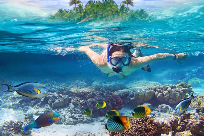 Scuba Dive down in to the clear waters of Fiji