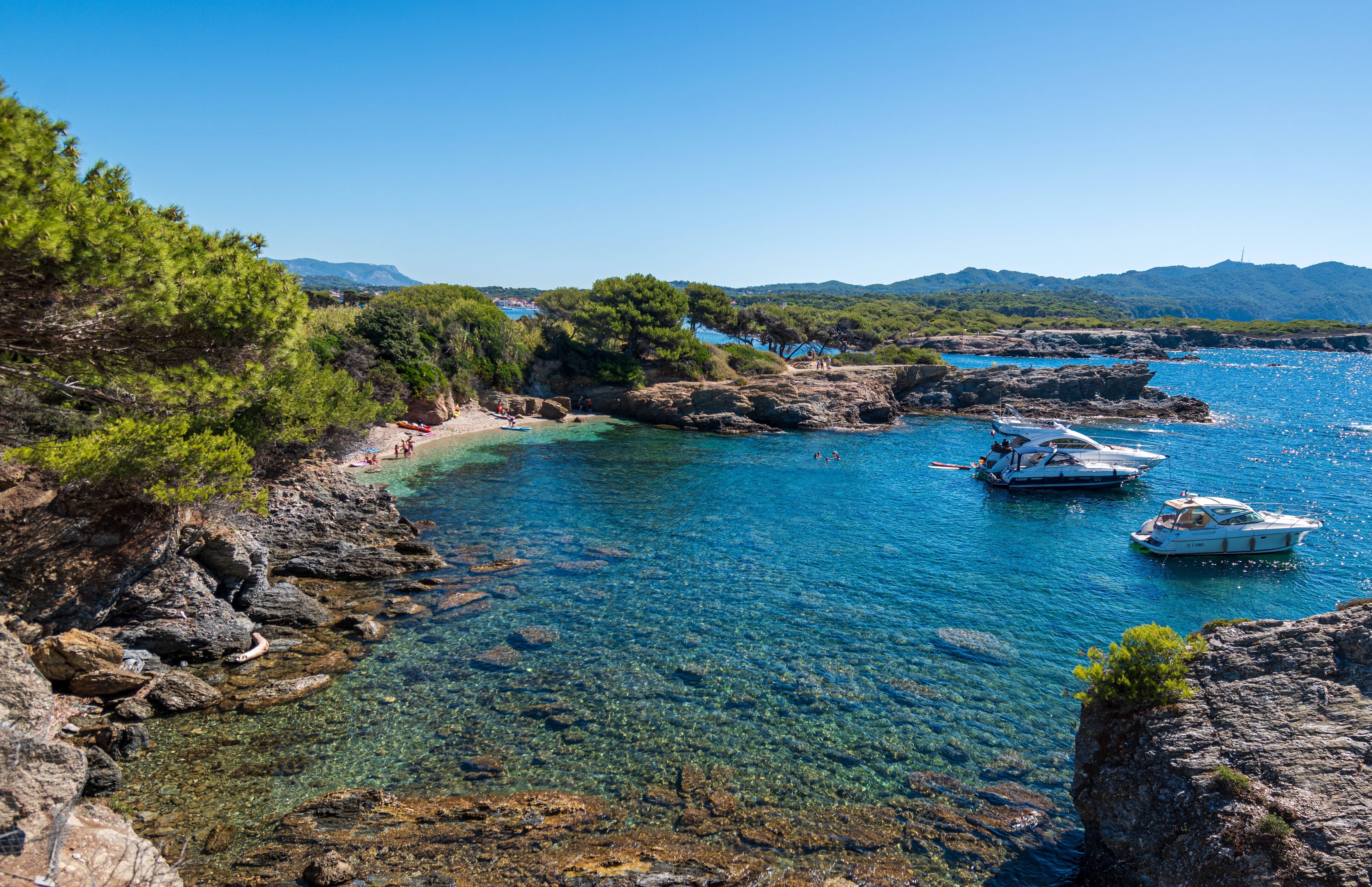 Luxury yachts in Ile des Embiez, National Park French Riviera