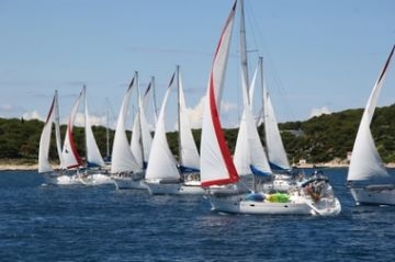 Starting line at a Yacht Rally