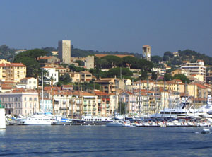 A view of the old town and port of Cannes, French Riviera