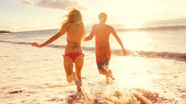 Playing at the beach on one of our yacht charters