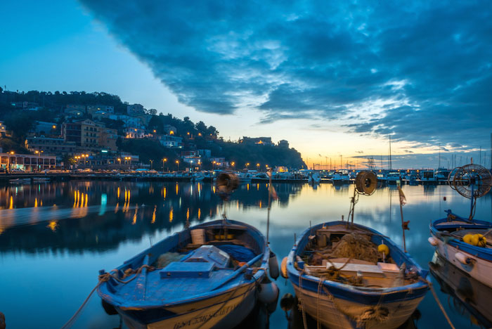 The gorgeous night scene in Agropoli