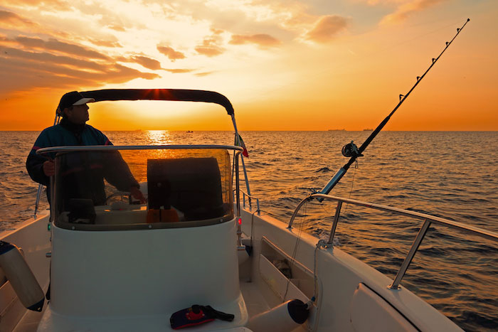 The gorgeous sunset from your deep sea sport fishing boat