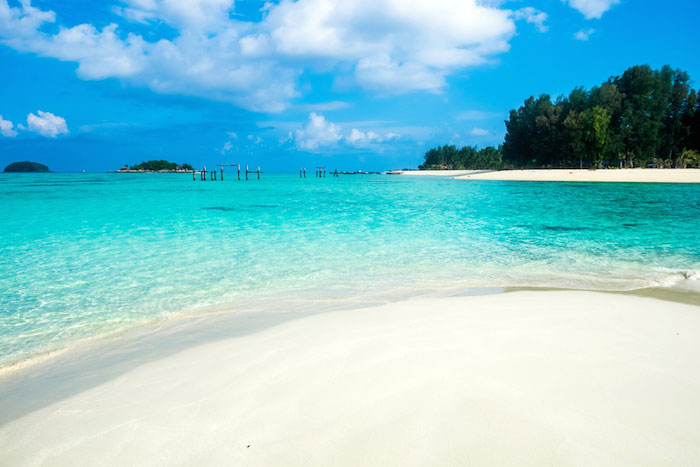 The gorgeous white sandy beaches in Andaman Islands