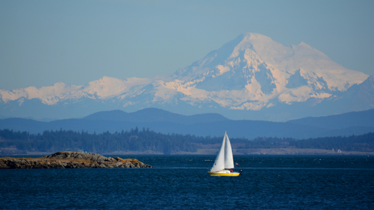 San Juan Islands Sailing with Mountain views