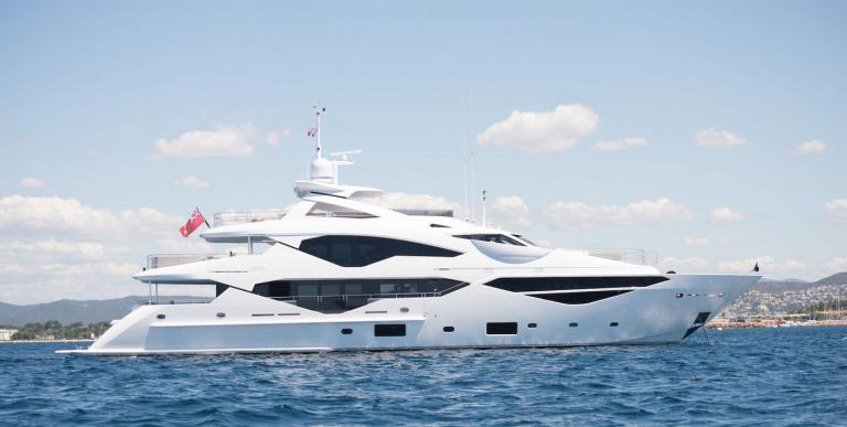 Luxury Crewed Motor Yacht Aqua Libra Sunseeker 131 5 Cabins Athens Mykonos Greece Boatbookings