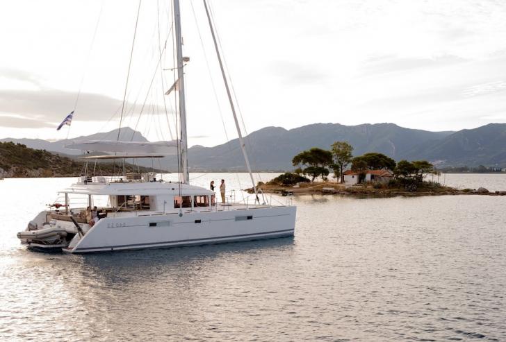 greece catamaran charter, crewed catamaran charter, greece yacht charter