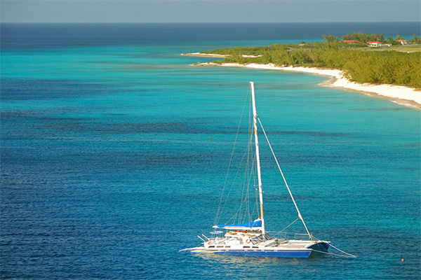 a catamaran moored at turks and caicos