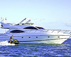 The classic British Sunseeker build TUONO speeds around Miami!