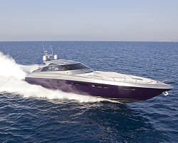 LULU with her eye-catching purple hull is a rapid and luxurious yacht perfect for powering across the French Riviera.