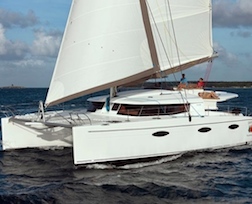 Stylish and powerful Fountaine Pajot 59 under sail