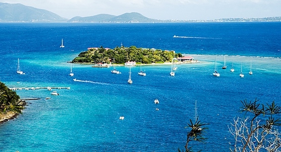 The beautiful golden beaches and turquoise seas of the BVI