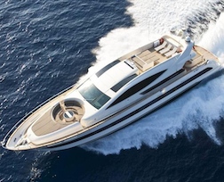 Luxury Cerri 102 Motor Yacht birds-eye view