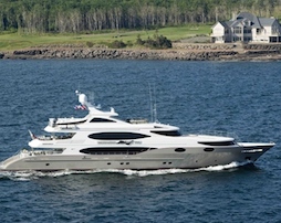 A striking grey hull and modern exterior onboard this stunning Trinity 161 yacht