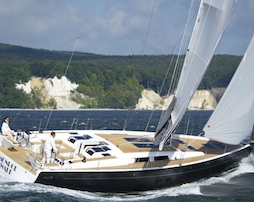 Sleek and sporty Hanse sailing yacht in the Mediterranean