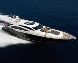 Sleek and sexy Sunseeker Predator 92 cruising the Mediterranean