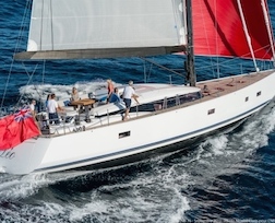 Sleek and modern sailboat providing performance under full sail