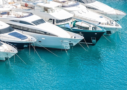 Yachts lining the quay ready for inspection!