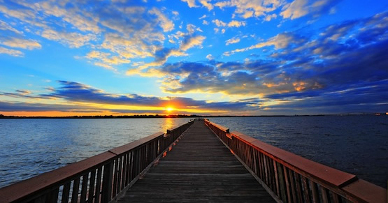 A fishing pier to be found while sailing around Chesapeake Bay