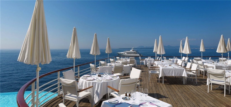 Enjoy dining near Billionaire's Bay at Cap d'Antibes