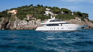Luxury Yacht NIKCA moored at Sardinia